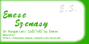 emese szenasy business card